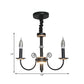 Black Open Bulb Suspension Lamp Vintage Style 3/5 Heads Metallic Chandelier Pendant Light with Candle Design Clearhalo 'Ceiling Lights' 'Chandeliers' Lighting' options 339811