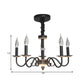 Black Open Bulb Suspension Lamp Vintage Style 3/5 Heads Metallic Chandelier Pendant Light with Candle Design Clearhalo 'Ceiling Lights' 'Chandeliers' Lighting' options 339815
