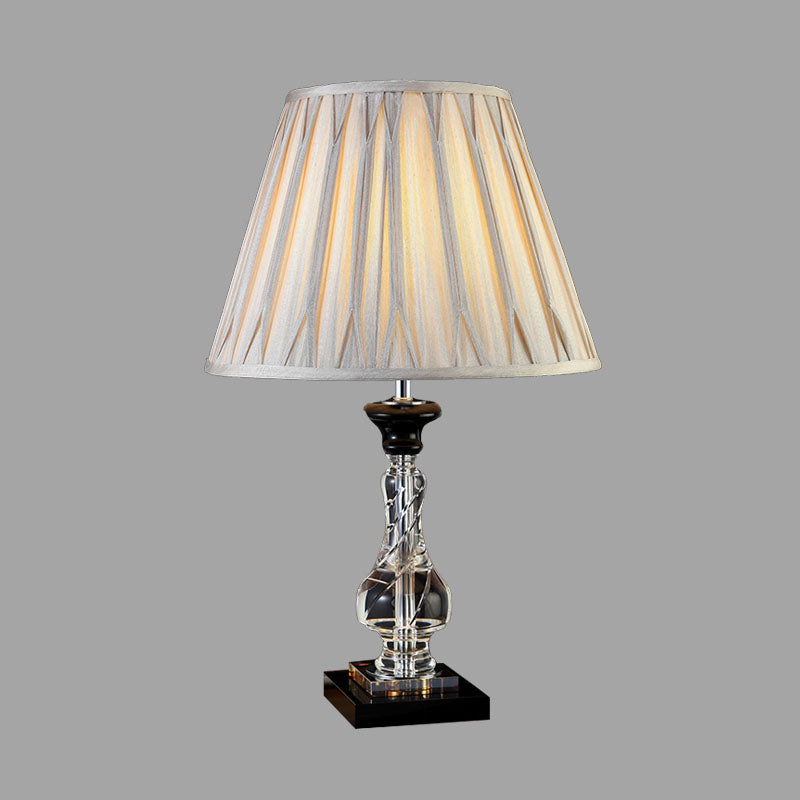 Minimalism Bell Nightstand Lamp 1 Light Fabric Night Light in Cream ...