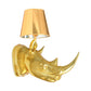 Resin Silver/Gold Sconce Light Fixture Rhinoceros 1-Light Rustic Wall Mounted Lighting for Bedroom with Cone Fabric Shade Gold Clearhalo 'Wall Lamps & Sconces' 'Wall Lights' Lighting' 340319