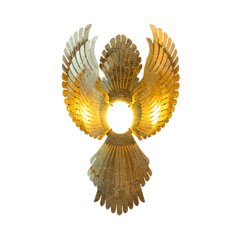 Metal Phoenix Wall Light Sconce Art Deco 1 Light Gold Wall Lighting Fixture for Living Room Clearhalo 'Cast Iron' 'Glass' 'Industrial' 'Modern wall lights' 'Modern' 'Tiffany' 'Traditional wall lights' 'Wall Lamps & Sconces' 'Wall Lights' Lighting' 340401