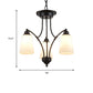 3/6/8 Lights Frosted Glass Hanging Chandelier Traditional Black Tapered Living Room Pendant Light Fixture Clearhalo 'Ceiling Lights' 'Chandeliers' Lighting' options 340415