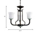 Bell Living Room Pendant Chandelier Traditional Opal Glass 3/6 Lights Black Hanging Fixture Clearhalo 'Ceiling Lights' 'Chandeliers' Lighting' options 340438