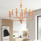 Candle-Style Living Room Pendant Chandelier Traditional Metal 12 Lights Rose Gold Hanging Light Fixture Clearhalo 'Ceiling Lights' 'Chandeliers' Lighting' options 340465