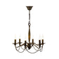 Bronze 6 Lights Pendant Chandelier Classic Metal Scrolled Arm Hanging Light for Living Room Clearhalo 'Ceiling Lights' 'Chandeliers' Lighting' options 340473