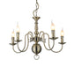 5 Lights Ceiling Light Traditional Swirled Arm Metal Hanging Chandelier in Chrome for Living Room Clearhalo 'Ceiling Lights' 'Chandeliers' Lighting' options 340478