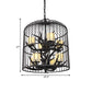 Black Bird Cage Pendant Chandelier Traditional Metal 8-Head Dining Room Hanging Ceiling Light Clearhalo 'Ceiling Lights' 'Chandeliers' Lighting' options 340592