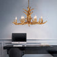 Countryside Antler Hanging Pendant 6 Lights Resin Ceiling Chandelier in Gold for Living Room Clearhalo 'Ceiling Lights' 'Chandeliers' Lighting' options 340599