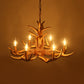 Countryside Antler Hanging Pendant 6 Lights Resin Ceiling Chandelier in Gold for Living Room Clearhalo 'Ceiling Lights' 'Chandeliers' Lighting' options 340600