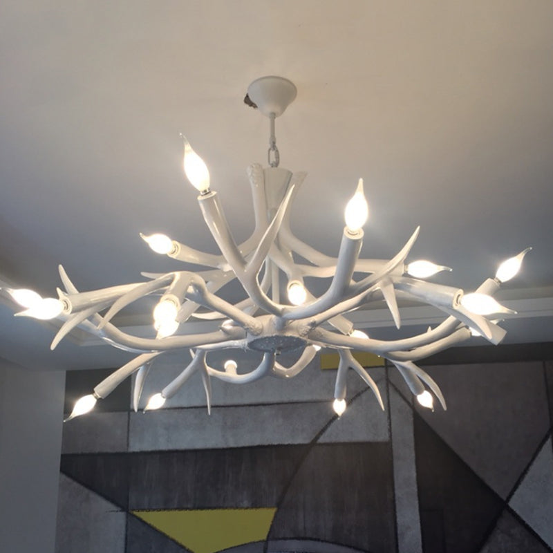 Resin Sputnik Chandelier Lamp Contemporary 22-Head Dining Room Pendant Ceiling Light in White Clearhalo 'Ceiling Lights' 'Chandeliers' Lighting' options 340613