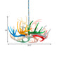 Modern Candle Hanging Lamp 8 Bulbs Metal Chandelier Light Fixture with Decorative Antler in Blue Clearhalo 'Ceiling Lights' 'Chandeliers' Lighting' options 340691