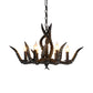 Rustic Sheep Horn Hanging Pendant 6 Lights Resin Ceiling Chandelier in Black for Restaurant Clearhalo 'Ceiling Lights' 'Chandeliers' Lighting' options 340694