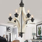 Laser-Cut Chandelier Lamp Nordic Wood 4 Heads White Pendant Lighting Fixture with Adjustable Chain Clearhalo 'Ceiling Lights' 'Chandeliers' Lighting' options 341891