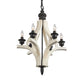 Laser-Cut Chandelier Lamp Nordic Wood 4 Heads White Pendant Lighting Fixture with Adjustable Chain Clearhalo 'Ceiling Lights' 'Chandeliers' Lighting' options 341894