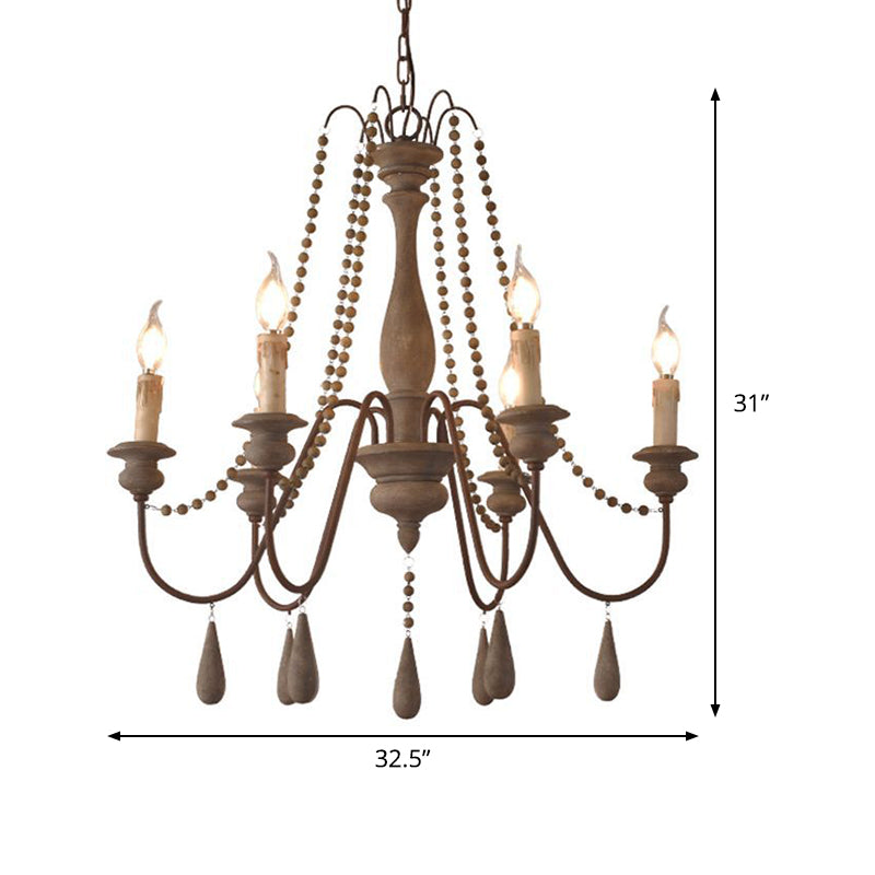 Retro 6/8/12 Heads Chandelier Lamp Grey Branch Ceiling Pendant Light with Metal Arm for Living Room Clearhalo 'Ceiling Lights' 'Chandeliers' Lighting' options 341915