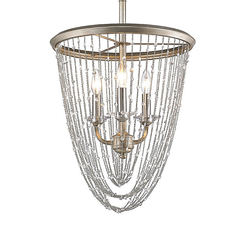 3 Bulbs Cone Ceiling Chandelier Contemporary Crystal Suspended Lighting Fixture in Gold Clearhalo 'Ceiling Lights' 'Chandeliers' Lighting' options 342011