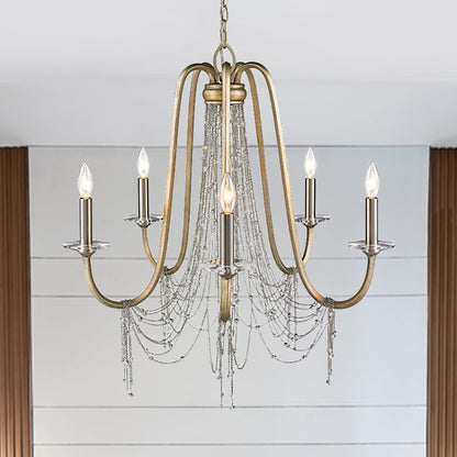 Nordic Starburst Hanging Chandelier Crystal 5 Bulbs Suspension Light in Gold for Living Room Gold Clearhalo 'Ceiling Lights' 'Chandeliers' Lighting' options 342013_5ba89e01-3b85-4016-8ee0-af8ca739834d