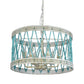 Stone Cylinder Chandelier Lamp Retro 4/6 Bulbs Blue Pendant Lighting Fixture with Adjustable Chain Clearhalo 'Ceiling Lights' 'Chandeliers' Lighting' options 342046