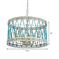 Stone Cylinder Chandelier Lamp Retro 4/6 Bulbs Blue Pendant Lighting Fixture with Adjustable Chain Clearhalo 'Ceiling Lights' 'Chandeliers' Lighting' options 342047