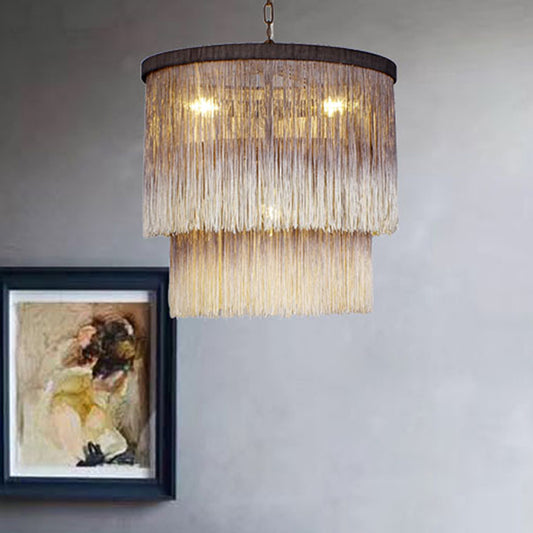 Minimalist Cylindrical Hanging Chandelier Fabric 4 Bulbs Suspension Lamp in Brown for Bedroom Clearhalo 'Ceiling Lights' 'Chandeliers' Lighting' options 342079