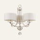 3 Light Pendant Light Classic Drum Fabric Hanging Chandelier in White for Bedroom with Crystal Clearhalo 'Ceiling Lights' 'Chandeliers' Lighting' options 342122