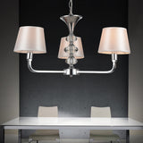 3 Bulbs Tapered Chandelier Light Traditional Beige Fabric Hanging Ceiling Fixture for Kitchen Clearhalo 'Ceiling Lights' 'Chandeliers' Lighting' options 342134