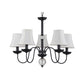 White 3/5/6 Lights Chandelier Light Fixture Traditional Fabric Tapered Pendant Lamp Clearhalo 'Ceiling Lights' 'Chandeliers' Lighting' options 342173