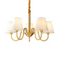 Fabric Tapered Hanging Chandelier Traditional 3/5/6 Lights Living Room Pendant Light in Brass Clearhalo 'Ceiling Lights' 'Chandeliers' Lighting' options 342199