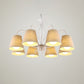 3/6/8 Bulbs Ceiling Lamp with Cone Fabric Shade Classic Living Room Chandelier Pendant Light in Black/White 8 White Clearhalo 'Ceiling Lights' 'Chandeliers' Lighting' options 342241_33ad3167-3af5-496a-b327-29b387fee4ba