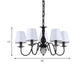 Conical Living Room Pendant Chandelier Traditional Fabric 3/5/6 Lights White Hanging Fixture Clearhalo 'Ceiling Lights' 'Chandeliers' Lighting' options 342287