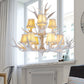 3/4/5 Lights Chandelier Lighting Fixture Modern Cone Resin Ceiling Suspension Lamp in White for Living Room 9 White Clearhalo 'Ceiling Lights' 'Chandeliers' Lighting' options 342477_4f6d856e-babc-4682-a614-e8397972b5a6