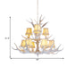 3/4/5 Lights Chandelier Lighting Fixture Modern Cone Resin Ceiling Suspension Lamp in White for Living Room Clearhalo 'Ceiling Lights' 'Chandeliers' Lighting' options 342481