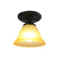 1 Light Cone Flush Mount Lamp Traditional White/Amber Glass Ceiling Mounted Fixture for Living Room Clearhalo 'Ceiling Lights' 'Close To Ceiling Lights' 'Close to ceiling' 'Flush mount' Lighting' 342523