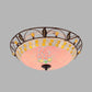 2 Lights Ceiling Light Classic Bowl Frosted Glass Flush Mount Lighting in Pink/Purple for Living Room Clearhalo 'Ceiling Lights' 'Close To Ceiling Lights' 'Close to ceiling' 'Flush mount' Lighting' 342588