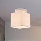 Black/White 1 Light Ceiling Mount Traditional Fabric Round/Square Flush Light Fixture for Corridor White Square Clearhalo 'Ceiling Lights' 'Close To Ceiling Lights' 'Close to ceiling' 'Flush mount' Lighting' 342626