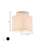 Black/White 1 Light Ceiling Mount Traditional Fabric Round/Square Flush Light Fixture for Corridor Clearhalo 'Ceiling Lights' 'Close To Ceiling Lights' 'Close to ceiling' 'Flush mount' Lighting' 342630