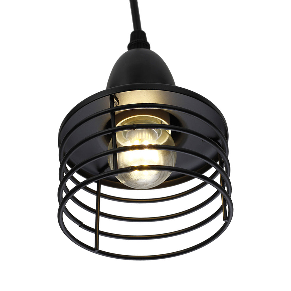 1 Light Drum Pendant Lighting with Wire Cage Shade Industrial Retro Black/Bronze Metal Ceiling Pendant for Kitchen Clearhalo 'Art Deco Pendants' 'Black' 'Cast Iron' 'Ceiling Lights' 'Ceramic' 'Crystal' 'Industrial Pendants' 'Industrial' 'Metal' 'Middle Century Pendants' 'Pendant Lights' 'Pendants' 'Rustic Pendants' 'Tiffany' Lighting' 34365
