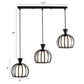 Metal Dome Cage Ceiling Pendant with Milk Glass Shade Retro Style 3 Bulb Indoor Hanging Light in Black/White Clearhalo 'Ceiling Lights' 'Modern Pendants' 'Modern' 'Pendant Lights' 'Pendants' Lighting' 34877