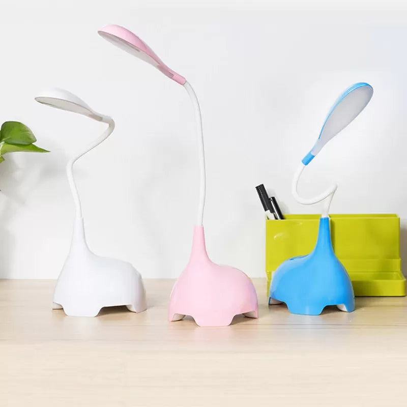 Plastic Flexible Gooseneck Desk Light 1 Head Modern Kids Desk Lamp for Dormitory Clearhalo 'Desk Lamps' 'Lamps' Lighting' 35595