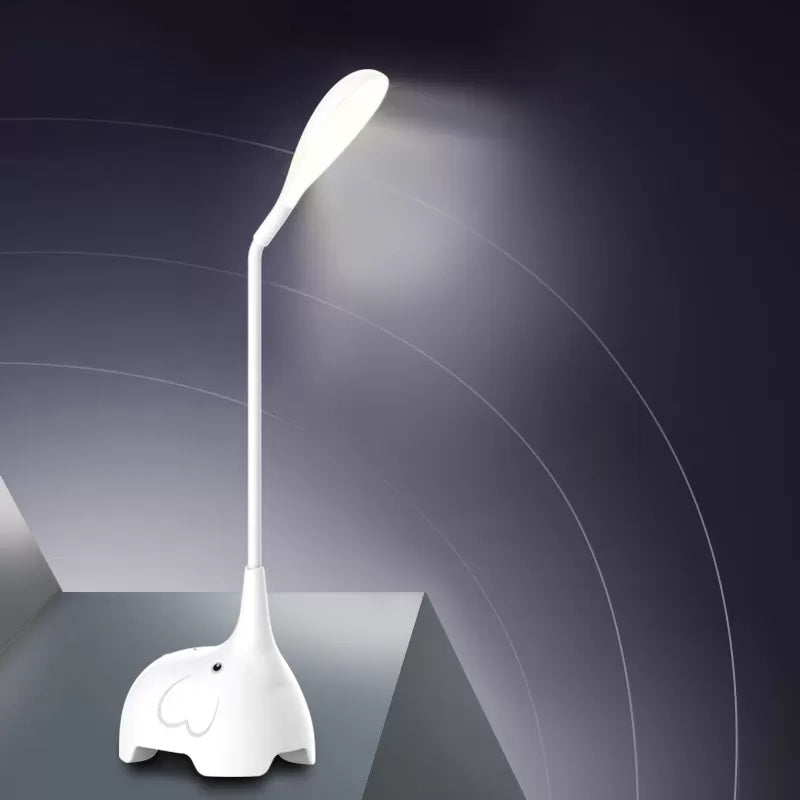 Plastic Flexible Gooseneck Desk Light 1 Head Modern Kids Desk Lamp for Dormitory White Clearhalo 'Desk Lamps' 'Lamps' Lighting' 35596