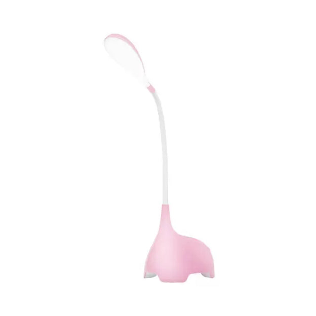 Plastic Flexible Gooseneck Desk Light 1 Head Modern Kids Desk Lamp for Dormitory Pink Clearhalo 'Desk Lamps' 'Lamps' Lighting' 35600