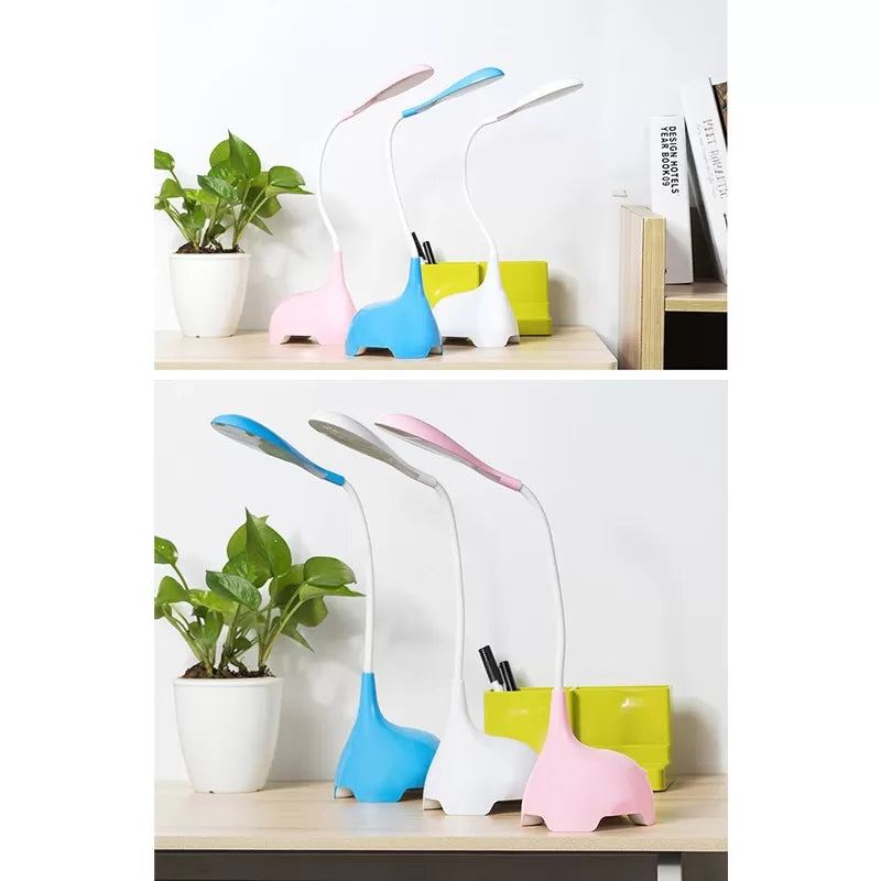 Plastic Flexible Gooseneck Desk Light 1 Head Modern Kids Desk Lamp for Dormitory Clearhalo 'Desk Lamps' 'Lamps' Lighting' 35601