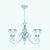 Conical Hanging Chandelier with Metal Chain Tiffany 3 Lights Stained Glass Drop Ceiling Light in Blue/White Blue Clearhalo 'Ceiling Lights' 'Chandeliers' 'Industrial' 'Middle Century Chandeliers' 'Tiffany Chandeliers' 'Tiffany close to ceiling' 'Tiffany' Lighting' 35711