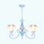 Conical Hanging Chandelier with Metal Chain Tiffany 3 Lights Stained Glass Drop Ceiling Light in Blue/White White Clearhalo 'Ceiling Lights' 'Chandeliers' 'Industrial' 'Middle Century Chandeliers' 'Tiffany Chandeliers' 'Tiffany close to ceiling' 'Tiffany' Lighting' 35712