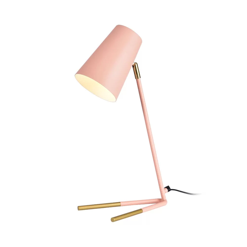 1 Light Bucket Desk Light with Plug In Cord Nordic Metal Small Table Light for Study Room Pink Clearhalo 'Desk Lamps' 'Lamps' Lighting' 35771