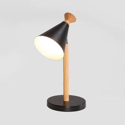 Macaron Style Cone Desk Light Metal 1 Light Candy Colored Study Light for Dormitory Black Clearhalo 'Lamps' 'Table Lamps' Lighting' 35905