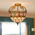 Floral Semi-Flush Mount Tiffany Stained Glass 2 Lights Beige Ceiling Light Fixture for Kitchen Beige Clearhalo 'Ceiling Lights' 'Close To Ceiling Lights' 'Close to ceiling' 'Glass shade' 'Glass' 'Pendant Lights' 'Semi-flushmount' 'Tiffany close to ceiling' 'Tiffany' Lighting' 359337