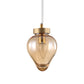 Gold Urn Pendant Lamp Modernist 1 Head Amber Glass Suspension Light for Dining Room Clearhalo 'Ceiling Lights' 'Glass shade' 'Glass' 'Modern Pendants' 'Modern' 'Pendant Lights' 'Pendants' Lighting' 359455