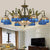 White/Antique Brass Domed Chandelier Lamp Tiffany 11 Lights Stained Glass Hanging Light Antique Brass Clearhalo 'Ceiling Lights' 'Chandeliers' 'Industrial' 'Middle Century Chandeliers' 'Tiffany Chandeliers' 'Tiffany close to ceiling' 'Tiffany' Lighting' 35954