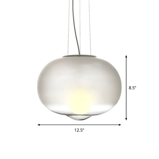 White Glass Orb Ceiling Lamp Contemporary 1 Head Pendant Light Fixture for Kitchen, 12.5"/17" Wide Clearhalo 'Ceiling Lights' 'Chandeliers' 'Glass shade' 'Glass' 'Modern Pendants' 'Modern' 'Pendant Lights' 'Pendants' Lighting' 359599